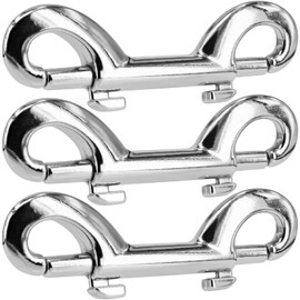 3 Pack Zinc Alloy Double Ended Snap Hooks Bolt Snaps, VEMNI Double Sided Trigger Chain Metal Clip Key Holder for Water Bucket Dog Leash Feed Buckets (3)