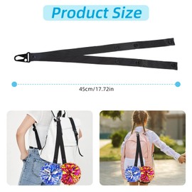 NICENEEDED Polyester Pom Pom Holder for Backpack Cheer, Cheerleading Pompoms Lanyard Adjustable Pom Holder Strap, Pom Pom Holders for Performance Dance Party Pom Poms