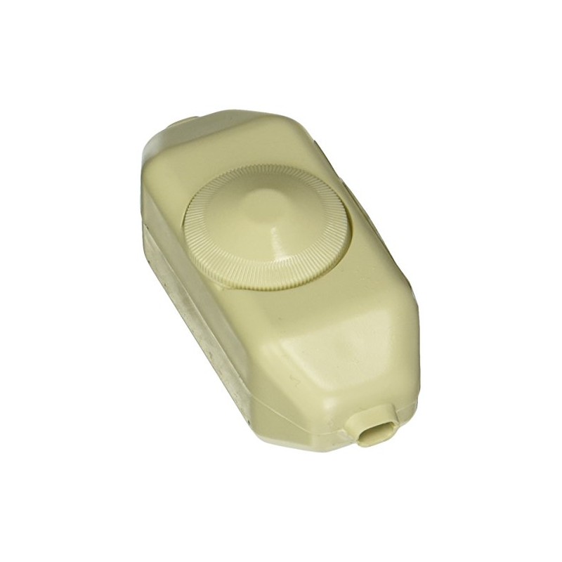 Leviton Feed-Through Lamp Cord Dimmer for Incandescent Bulbs, 6250-3I, Ivory