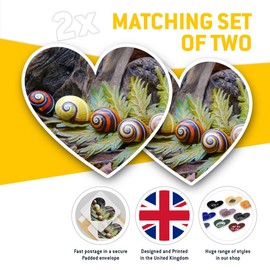 2 x Heart Stickers 15 cm - Colourful Snails Snail Family Fun Decals for Laptops,Tablets,Luggage,Scrap Booking,Fridges, #15959