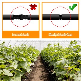 50PCS Irrigation Fittings Kit for 3/4 Inch Tubing with Tees,90-Degree Elbows, Couplings, 8 Letter End Cap Plugs and End Plug Barbed Connectors for Drip Irrigation Hose Pipe Fitting Garden