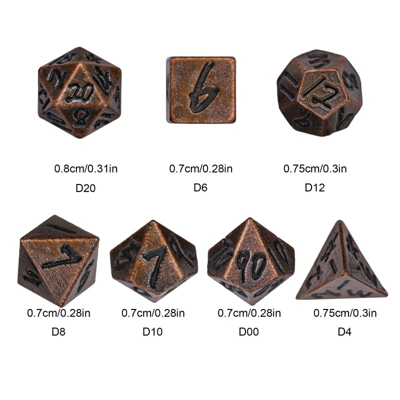 Cusdie Mini Dice Set Tiny Metal DND Dice Set with