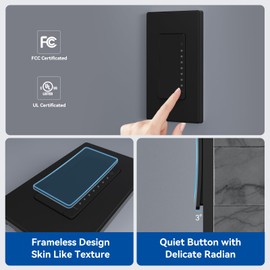 ELEGRP Dimmer Switch, Digital Dimmer Light Switch for LED Lights 150W, INC/HAL 450W, Single Pole LED Dimmer Switch, Needs Neutral Wire, Wall Plate Included, UL Listed, 1 Pack, Matte Black
