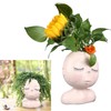 Face Flower Pot with 3 Shovels Drainage Hole Design Resin