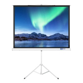 LopBast Screen Projector Screen with Stand 108-INCH Indoor Outdoor 4:3 1.2 Gain PVC Movie Projection Screen 4K 8K 3D Ultra HD HDR Wrinkle-Free Design for Home Theater Movie Theatre Cinema Office Game