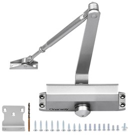 Onarway Quiet-Close Door Closer for Home: Hydraulic Automatic with Adjustable Speed for Residential Doors (57.3-95lbs) | Soft Close & Easy Install (Size 2)