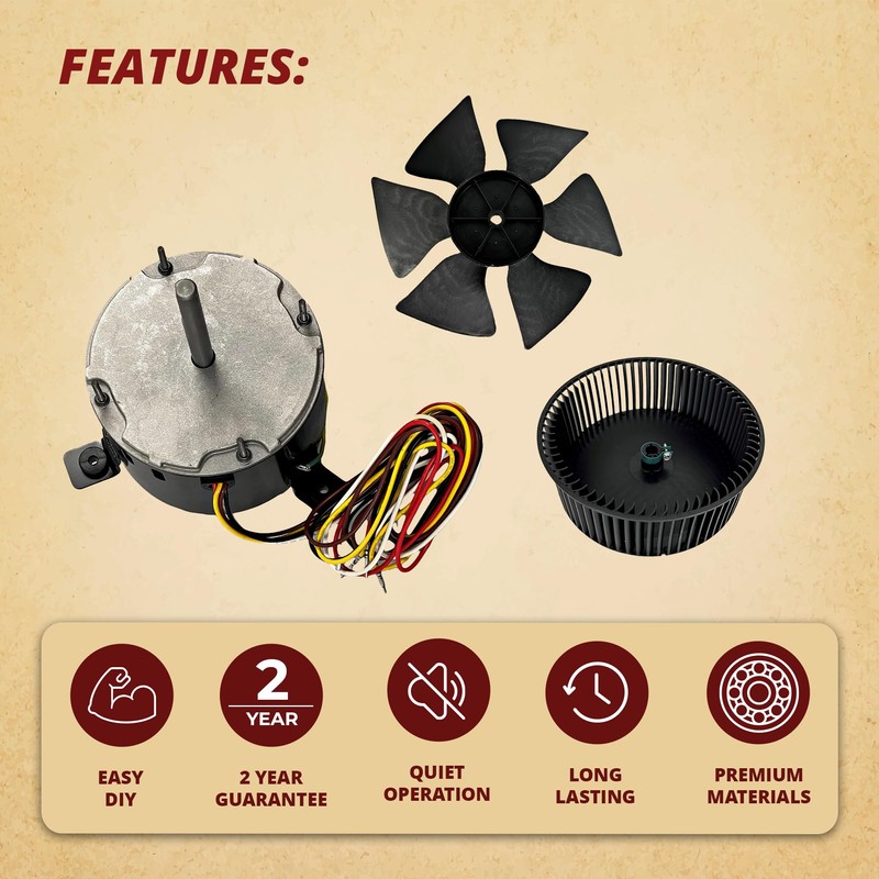 Pellethead 1/5 Hp Fan Motor Kit Compatible with Dometic 3108706.916