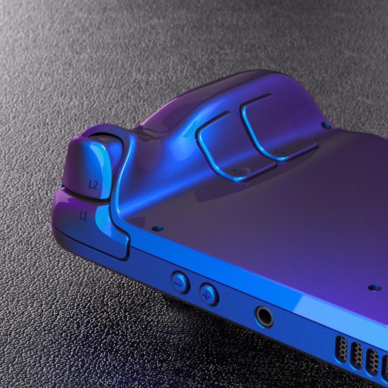 eXtremeRate Chameleon Purple Blue Faceplate Back Plate Shell for Steam