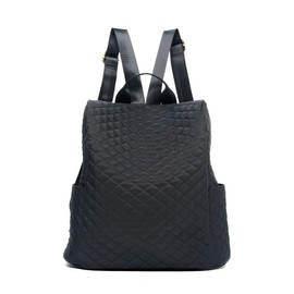 Fashion Cuqui Black Waterproof Backpack for Women Durable Padded Design Anti-Theft Backpack Fashion, Black/White, M