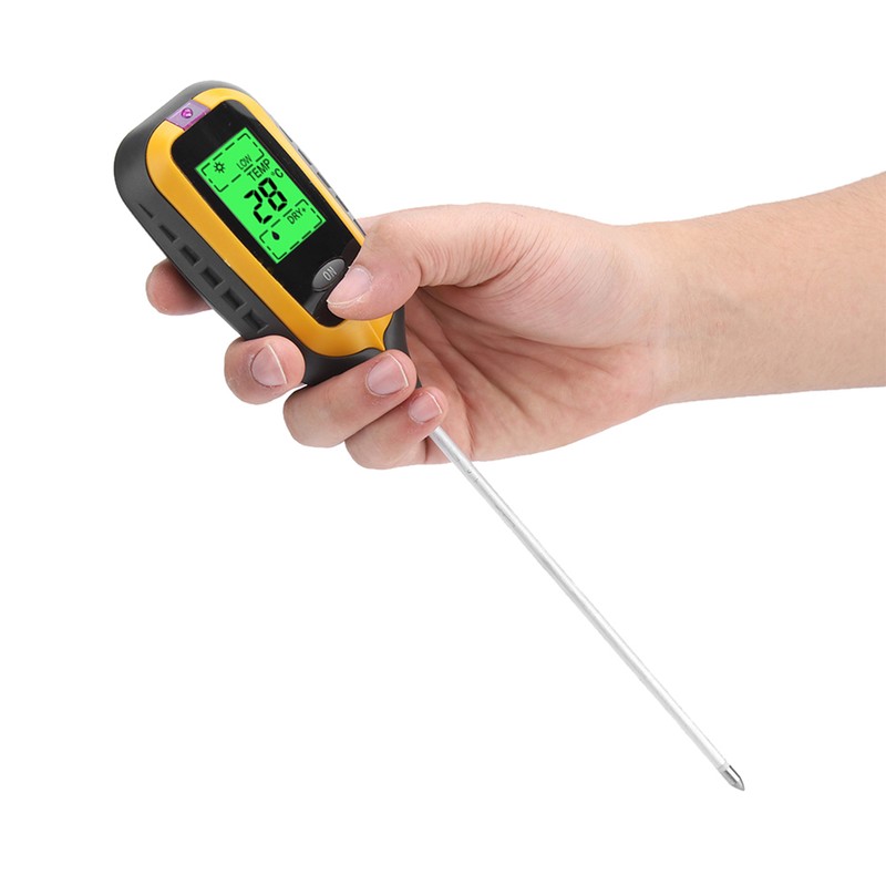 4 In 1 LCD Moisture Temperature Sunlight PH Tester Meter