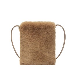 Lapimou Fur Bag, Fluffy, Fluffy, Chain Bag, Shoulder Bag, Crossbody Bag, Smartphone Pouch, Smartphone Pochette Bag, Fur, Faux Fur, Women's, Smaller, 2-Way, Fashionable, Cute, Trend, Autumn and Winter,
