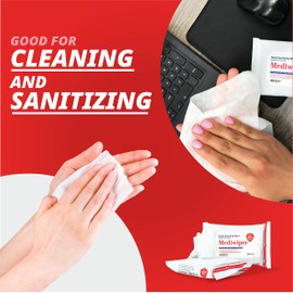 Innerest Mediwiper (1920 Wipes) Antibacterial Hand Wipes | Non Alcohol Wipes Bulk Hand Sanitizer - 80 Count, 24Packs