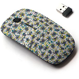 CJCBROES 2.4G Wireless Mouse with Cute Pattern Design for All Laptops and Desktops with Nano Receiver - Glamorous Pixel Floral