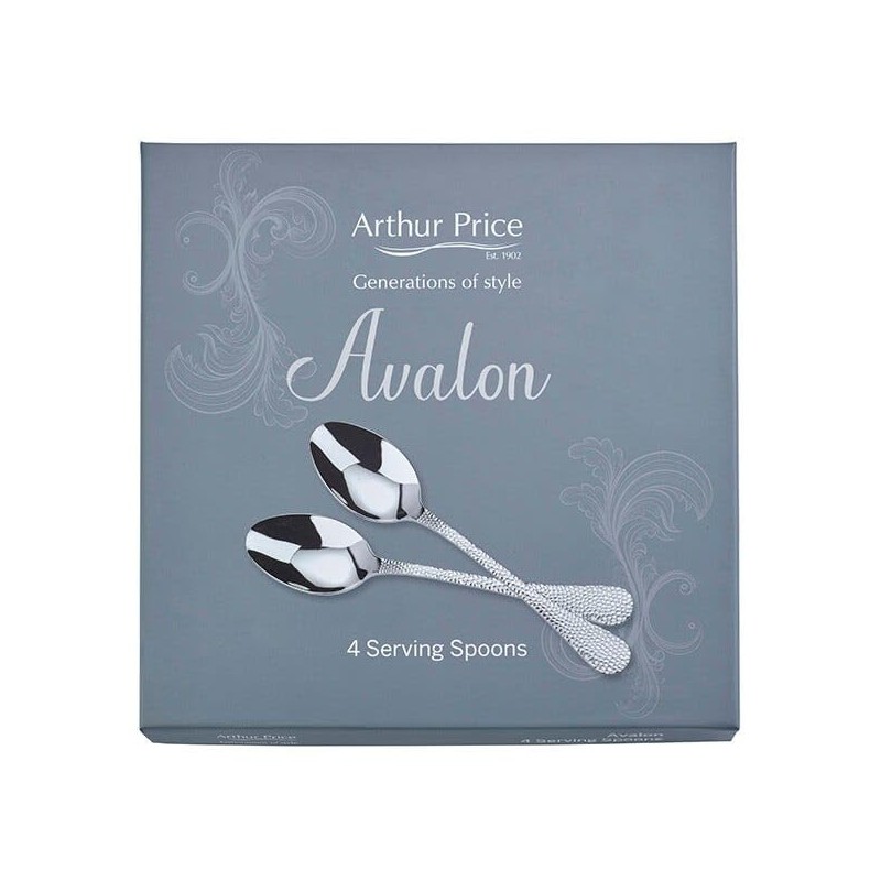Arthur Price ZAVA0011 Avalon Set 4 Serving Spoons, Stainless Steel