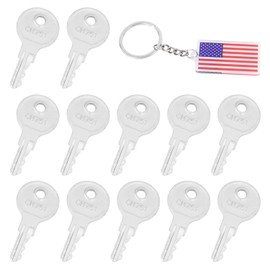 AFEISOL 12PCS CH751 RV Universal Keys with National Flag Replacement for RV Campers Compartments, Trailers, Storage Cabinets, Door Lock T-Handles, Locks of Cargo Van's Tool Boxes etc