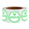 Vegan Food Rotation Labels,1.5 Inch Round Circle Dot Vegan Stickers(500