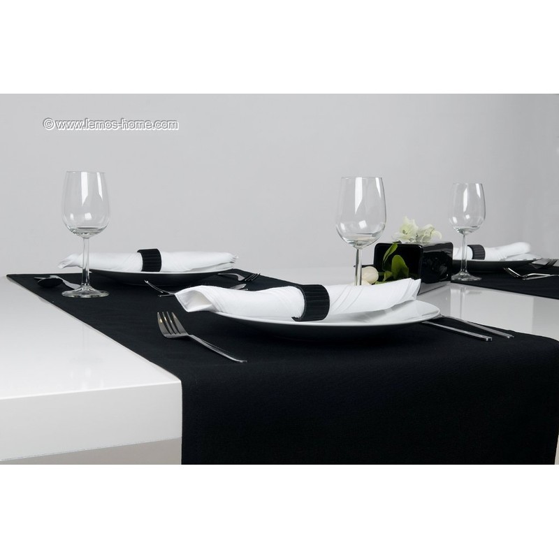 Lemos Home Cotton Table Runner 45 x 150 mm, Black