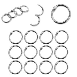 Pack of 22 Binder Rings Books Rings 30 mm Loose Leaf Book Rings Metal Rings Loose Leaf Connector Rings Binder Rings for Scrapbook Album Notebook Index Cards (Silver)