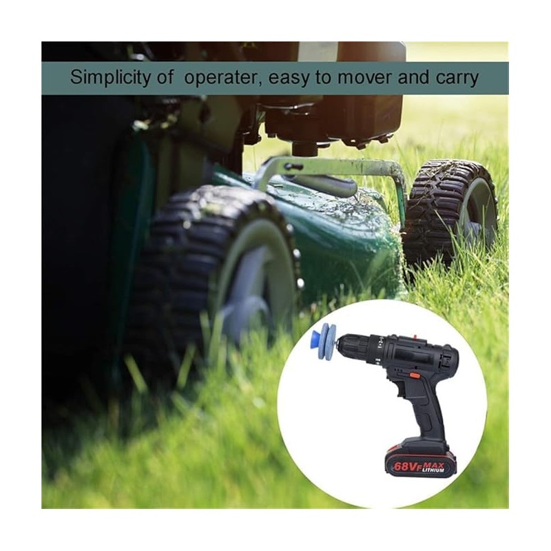 4Pcs, Blue,Lawnmower Dull Blade Sharpener, Upgrade Double Layer Lawn Mower