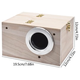 Qixuer 1 Pieces Wood Parakeet Nesting Box,Bird Breeding Box Parrot Breeding Nest Box Natural Wooden Birdhouses Small Birds Nest Parrotlets Mating Box for Parakeet Finch Lovebirds Cockatiel