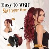 HMD Ponytail Extension,24 Inch Claw Clip Wavy Ponytail Extension Synthetic