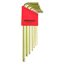 BONDHUS BLX7MG No.38092 Hex Ball Point L-Wrench Set, Gold Guard Processing (14K), Set of 7 (1.5, 2, 2.5, 3, 4, 5, 6 mm)