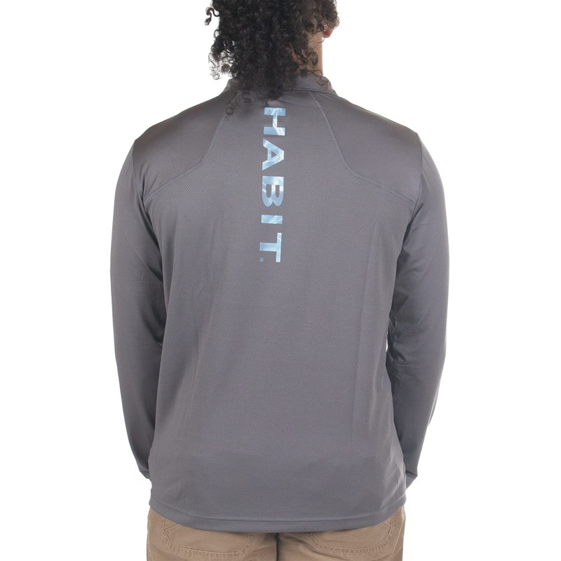 HABIT Men's Black Fork Mountain Trail 1/4 Zip Performance Layer,