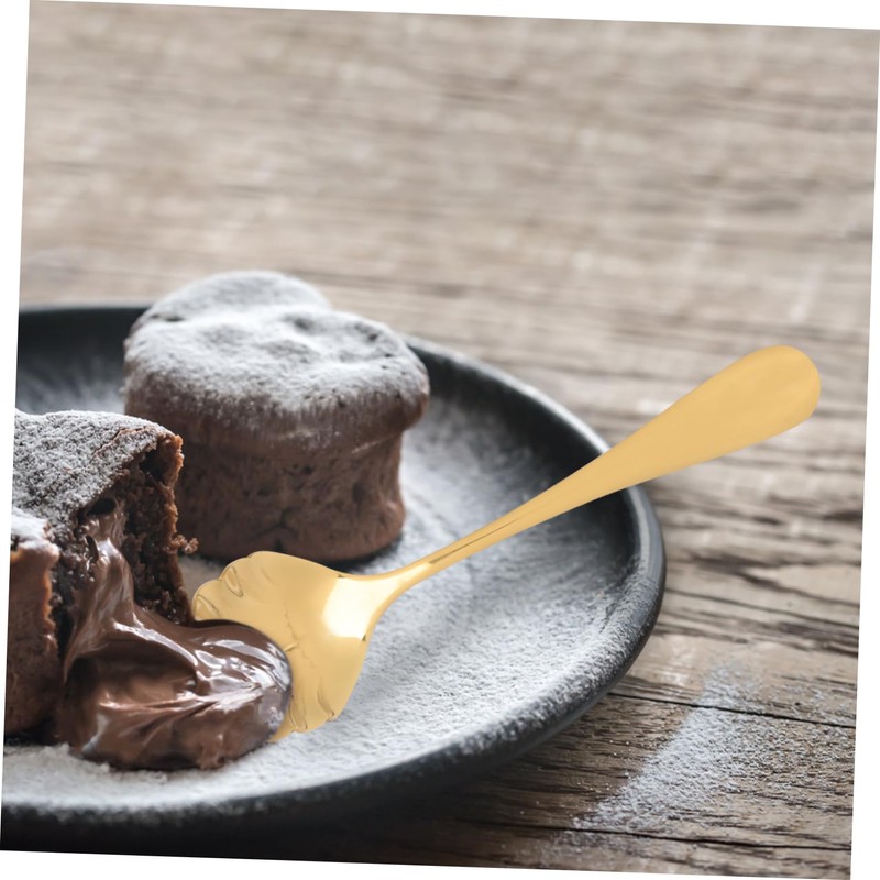 KICHOUSE -Plated Sugar Shell Spoons 4pcs Stainless Steel Spoons for