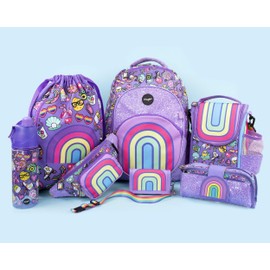 Fringoo - Large Capacity Kids Strap Lunch Bag | Small Cool Bag Kids Lunchbox | Perfect As School Lunch Bag for Boys - Rainbow Smile