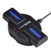 PowerTrust 2-Pack NP-FH50 Battery + USB Dual Charger for Sony