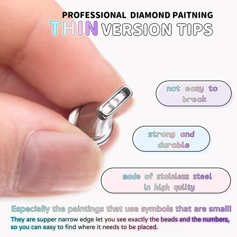 Thin Version Stainless Steel Diamond Painting Art Drilling Tips Nibs