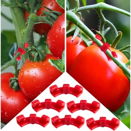 Bogoro Pack of 60 Plant Benders, Growth Bender Clips, Plant Clip, Plant Growth Bender Clips, Plant Stem Trainer Clips for Plant Branches, Gardening Plant Support (Red)