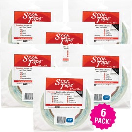 Scor-Pal Products Scor-Tape .25"X27yds 6/Pkg, 27 Yards 6 Pack
