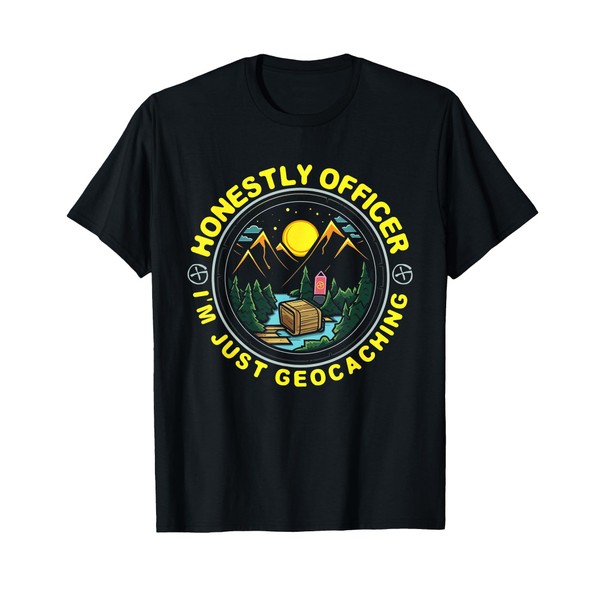 Honestly Officer I'm Just Geocaching Map Reading Geocache T-Shirt