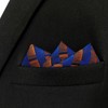 [S&W SHLAX&WING] Men's Necktie Pocket Square Blue Copper Tie Set