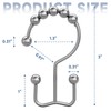 Titanker Shower Curtain Hooks Rings, Rust-Resistant Metal Double Glide Shower