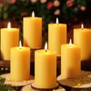 6 Pack Natural Beeswax Pillar Candles,100% Pure Beeswax Candles-192 Hours
