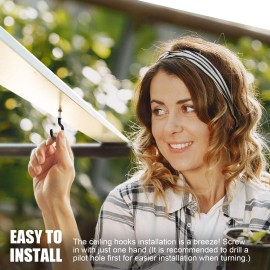 Argojolo Ceiling Hooks – Vinyl Coated Screw Hooks – 1-1/2 Inches Cup Hooks – Screw-in ...