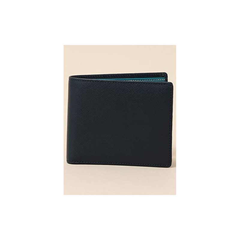 SHIPS 110030689 SAFFIANO Leather Men's Two-Tone Bifold Wallet, navy2