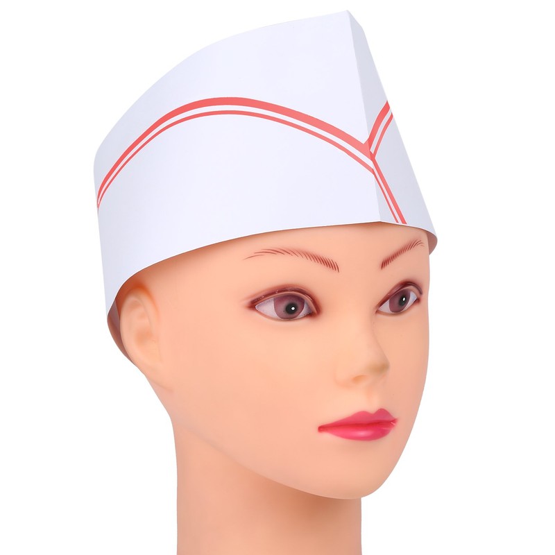 BBTO 10 Pieces Soda Jerk Paper Hats Food Server Cap