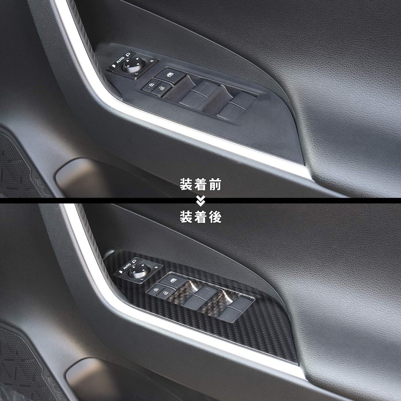FUKUARE Toyota New RAV4 Door Switch Panel, Black Carbon Style,