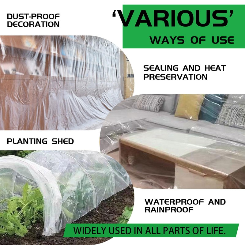 JeiYangYaa Plastic Sofa Cover,Transparent Sofa Dust Cover,Sofa Cover 3 Seater,Extra-Thick