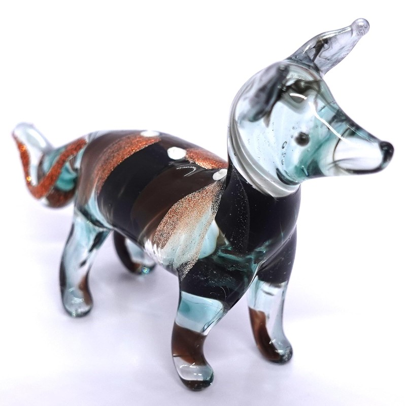 Sansukjai Fox Tiny Miniature Hand Blown Glass Art Figurines Animals