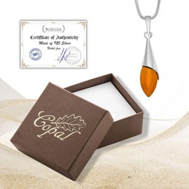 Copal Baltic Amber and Sterling Silver Teardrop Pendant Necklace, Sterling Silver, Amber pendant, amber necklace