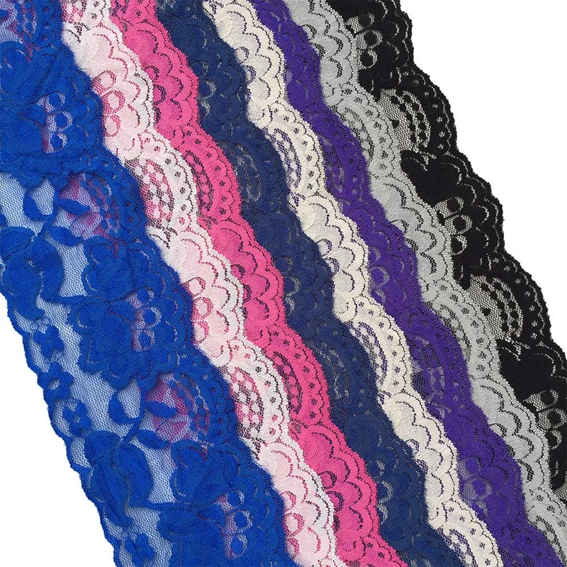 LUMKET 3.15 Inches Wide Stretch Lace Ribbon with Floral Pattern