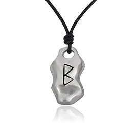 Berkana Mother Earth Birth Symbol Meaning Viking Runes Silver Pewter Charm Necklace Pendant Jewelry