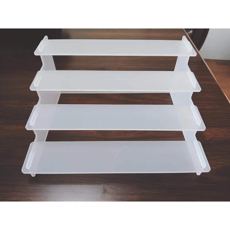 4 Tier Acrylic trapezoidal Display Stand, Clear Acrylic Display Shelf,Object
