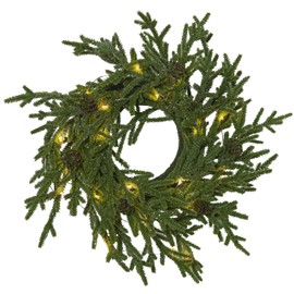 Star LED Fir Wreath 'Lummer', Approx. 38 cm Diameter