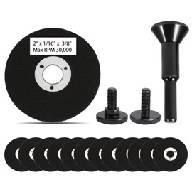 2 Inch Cut-Off Wheel,12 Pack 2” Metal Cutting Discs 3/8 in Arbor Hole,Die Grinder Steel Carbon PVC Cutter with 1/4in Shank Mounting Mandrel Holder Accessories for Air Grinders Drill Rotary Tool