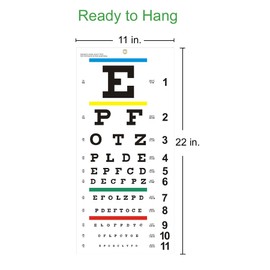 Eye Chart, Upgraded Snellen Eye Chart for Eye Exams 20 Feet, 22x11 Inches Plastic Low Vision Eye Charts Wall Chart with Metal Eyelet for Kids Gifts Wall Decoration (20 Feet Test Distance)
